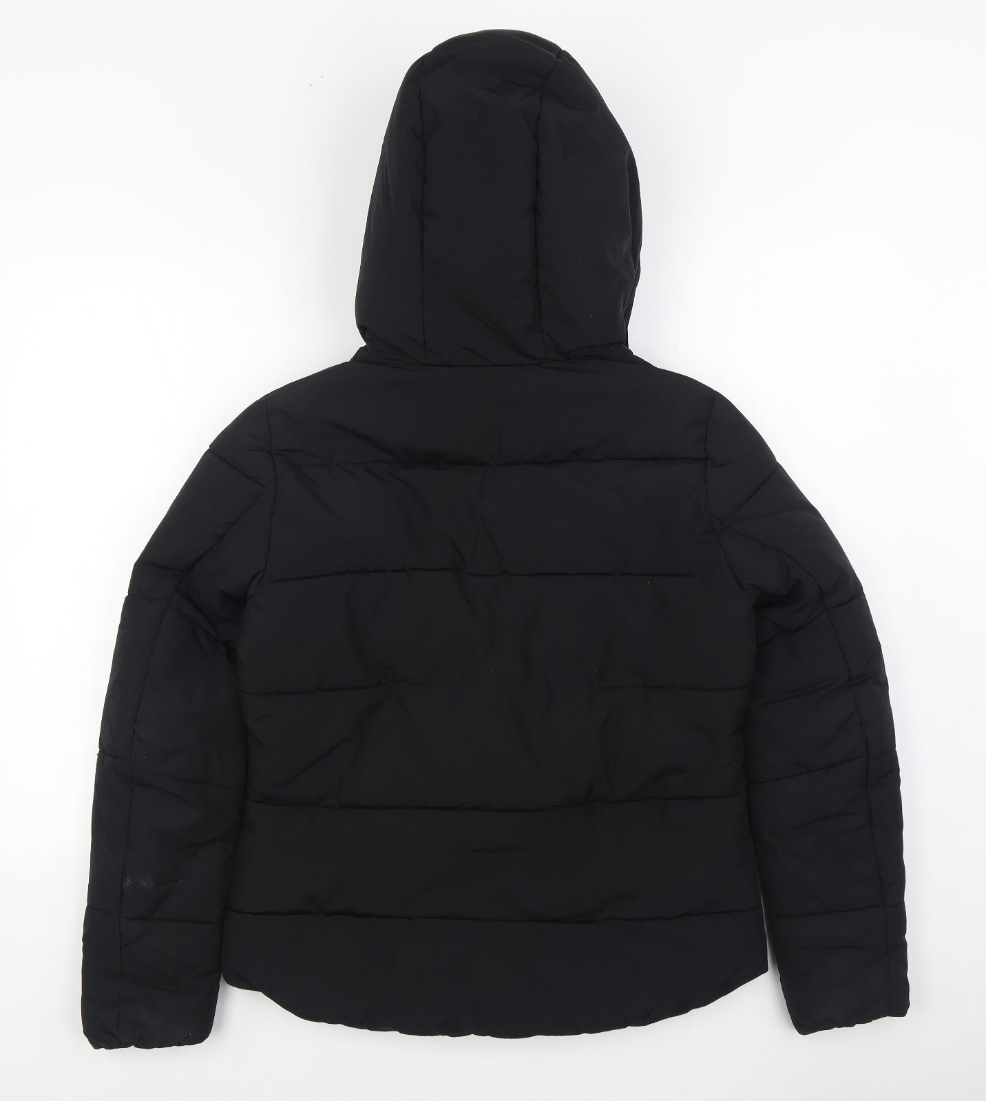 H&M Womens Black Puffer Jacket Coat Size M Zip