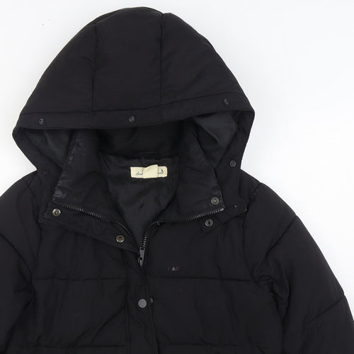 H&M Womens Black Puffer Jacket Coat Size M Zip