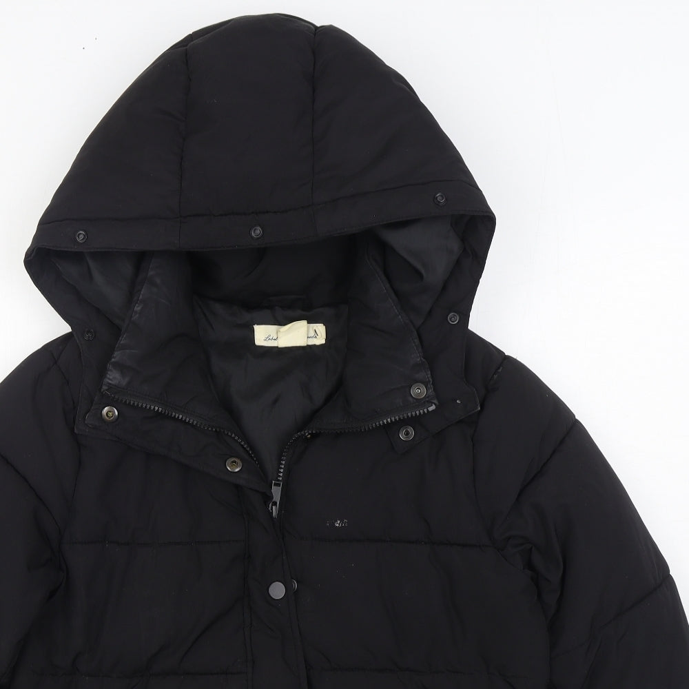 H&M Womens Black Puffer Jacket Coat Size M Zip