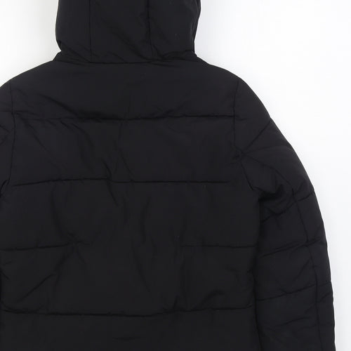 H&M Womens Black Puffer Jacket Coat Size M Zip