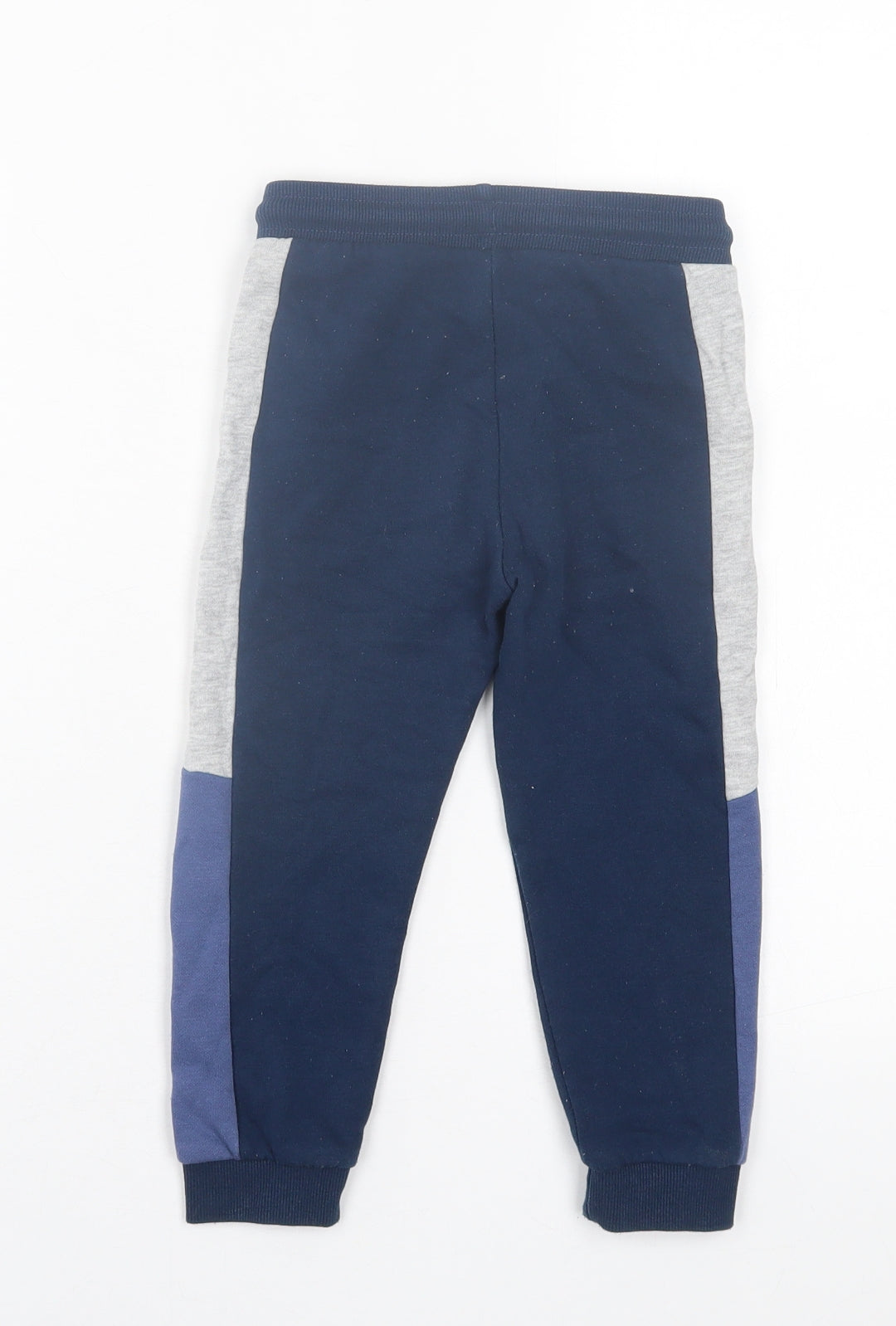 Matalan Boys Blue Cotton Jogger Trousers Size 2-3 Years Regular Tie