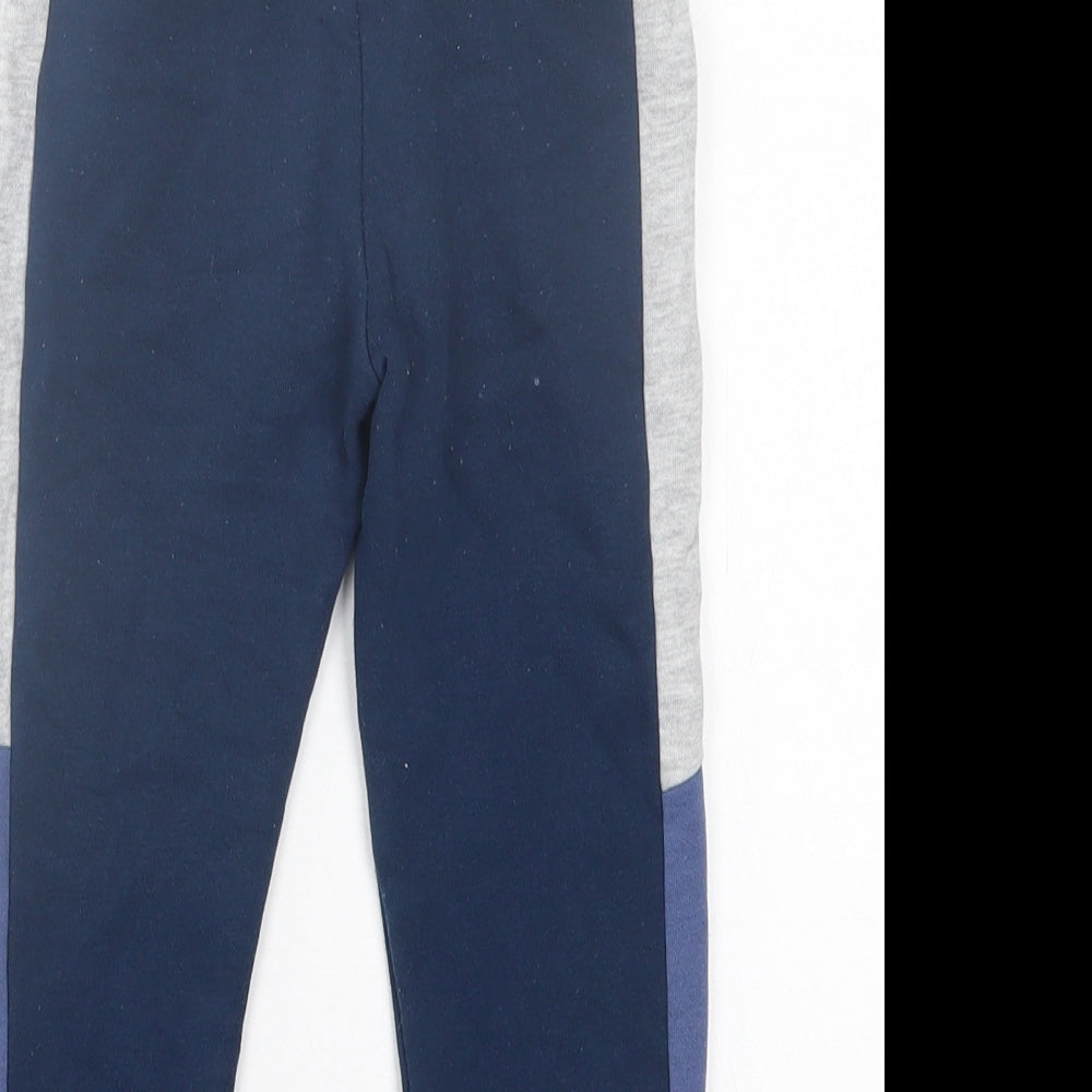 Matalan Boys Blue Cotton Jogger Trousers Size 2-3 Years Regular Tie
