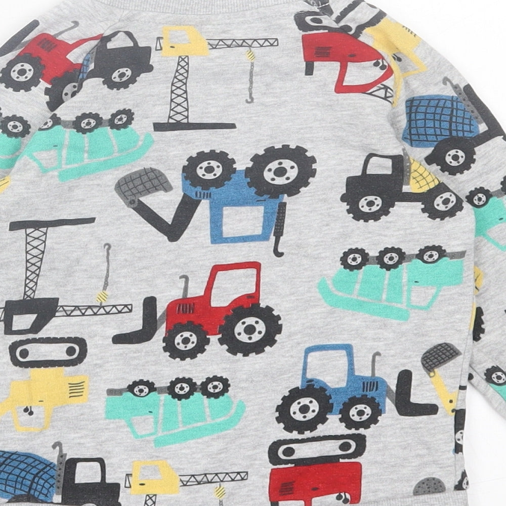 Marks and Spencer Boys Multicoloured Geometric Cotton Pullover Sweatshirt Size 3-4 Years Pullover