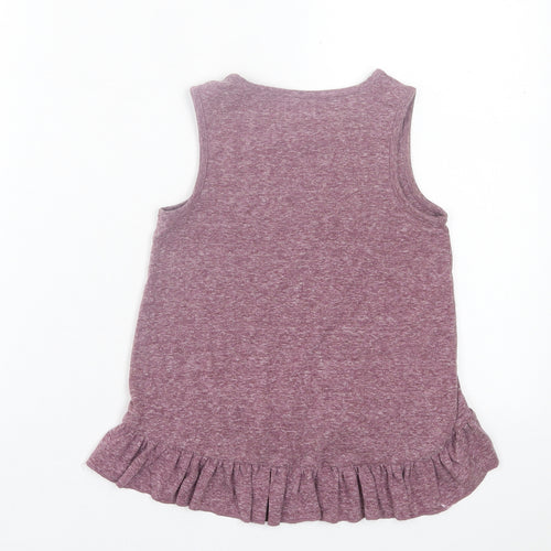 NEXT Girls Purple Polyester Basic Tank Size 6 Years Crew Neck Pullover