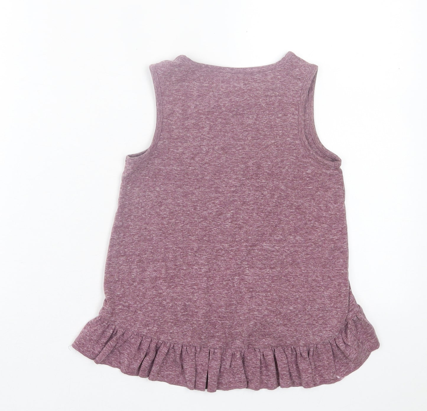 NEXT Girls Purple Polyester Basic Tank Size 6 Years Crew Neck Pullover