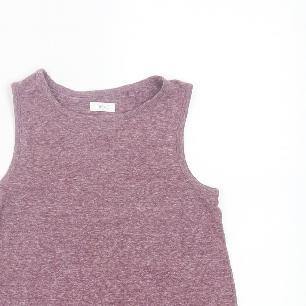 NEXT Girls Purple Polyester Basic Tank Size 6 Years Crew Neck Pullover