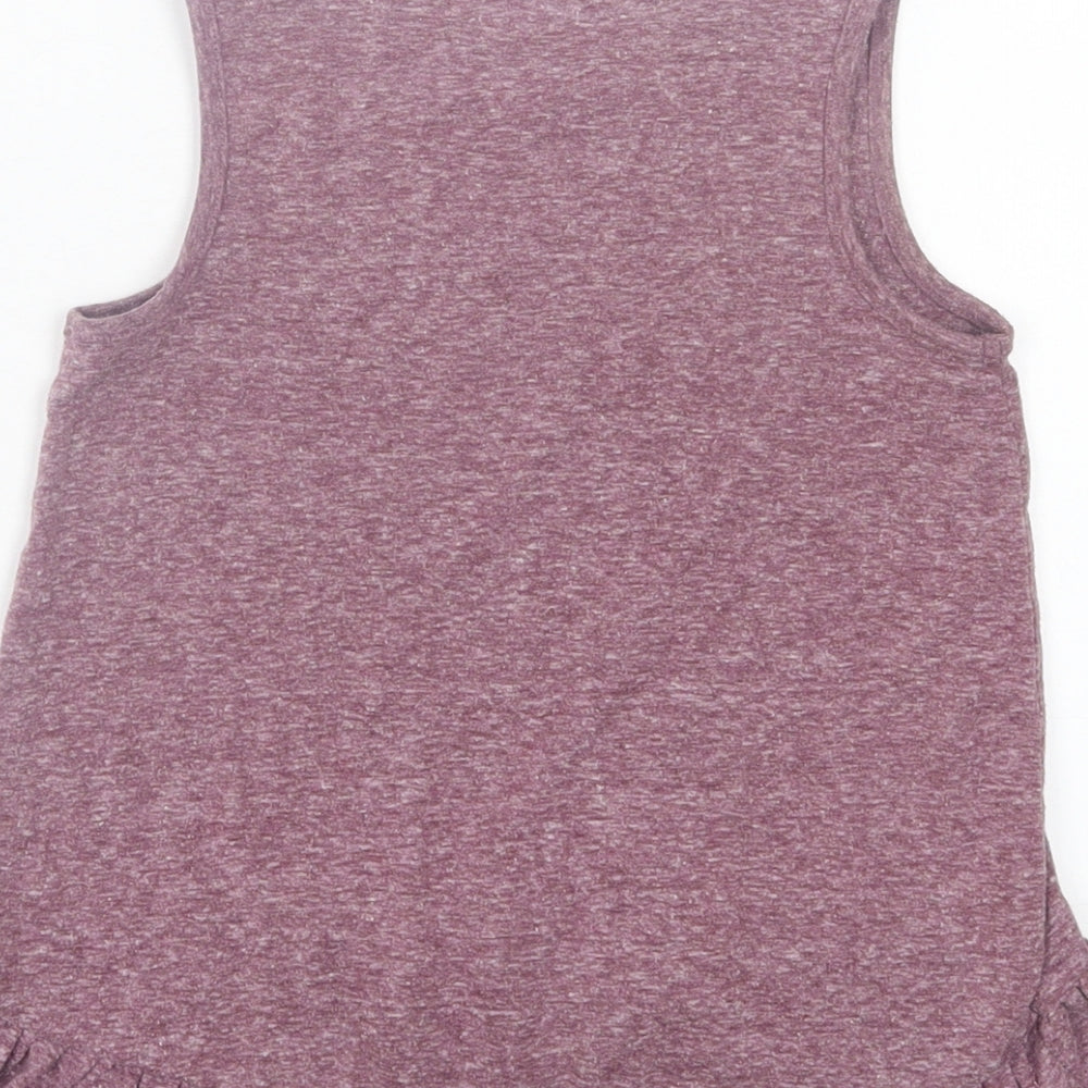 NEXT Girls Purple Polyester Basic Tank Size 6 Years Crew Neck Pullover