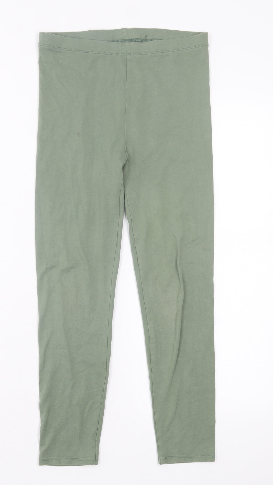 George Girls Green Cotton Capri Trousers Size 11-12 Years Regular Pullover