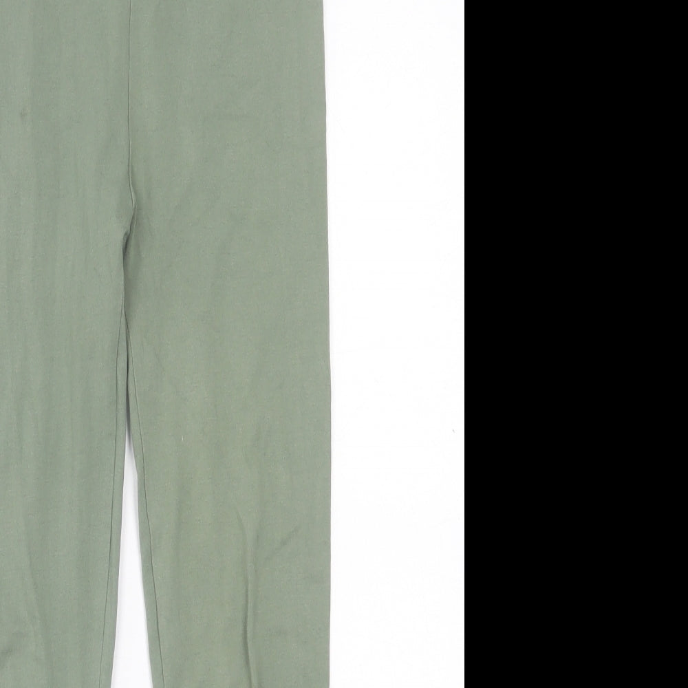 George Girls Green Cotton Capri Trousers Size 11-12 Years Regular Pullover