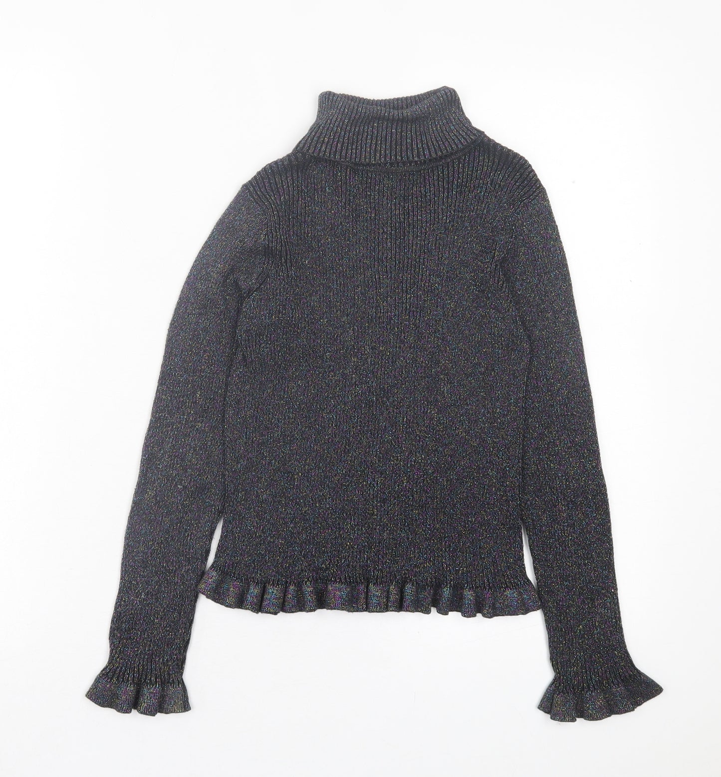 Matalan Girls Multicoloured Cotton Basic Casual Size 9 Years Roll Neck Pullover