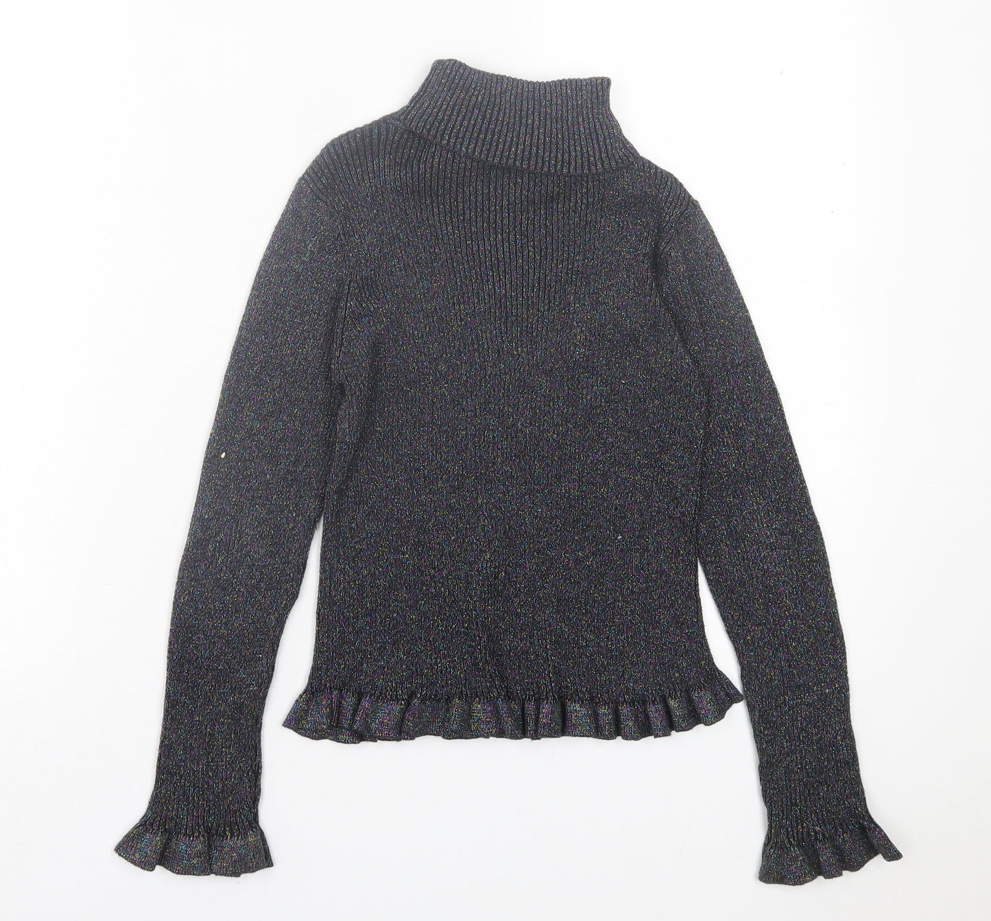 Matalan Girls Multicoloured Cotton Basic Casual Size 9 Years Roll Neck Pullover
