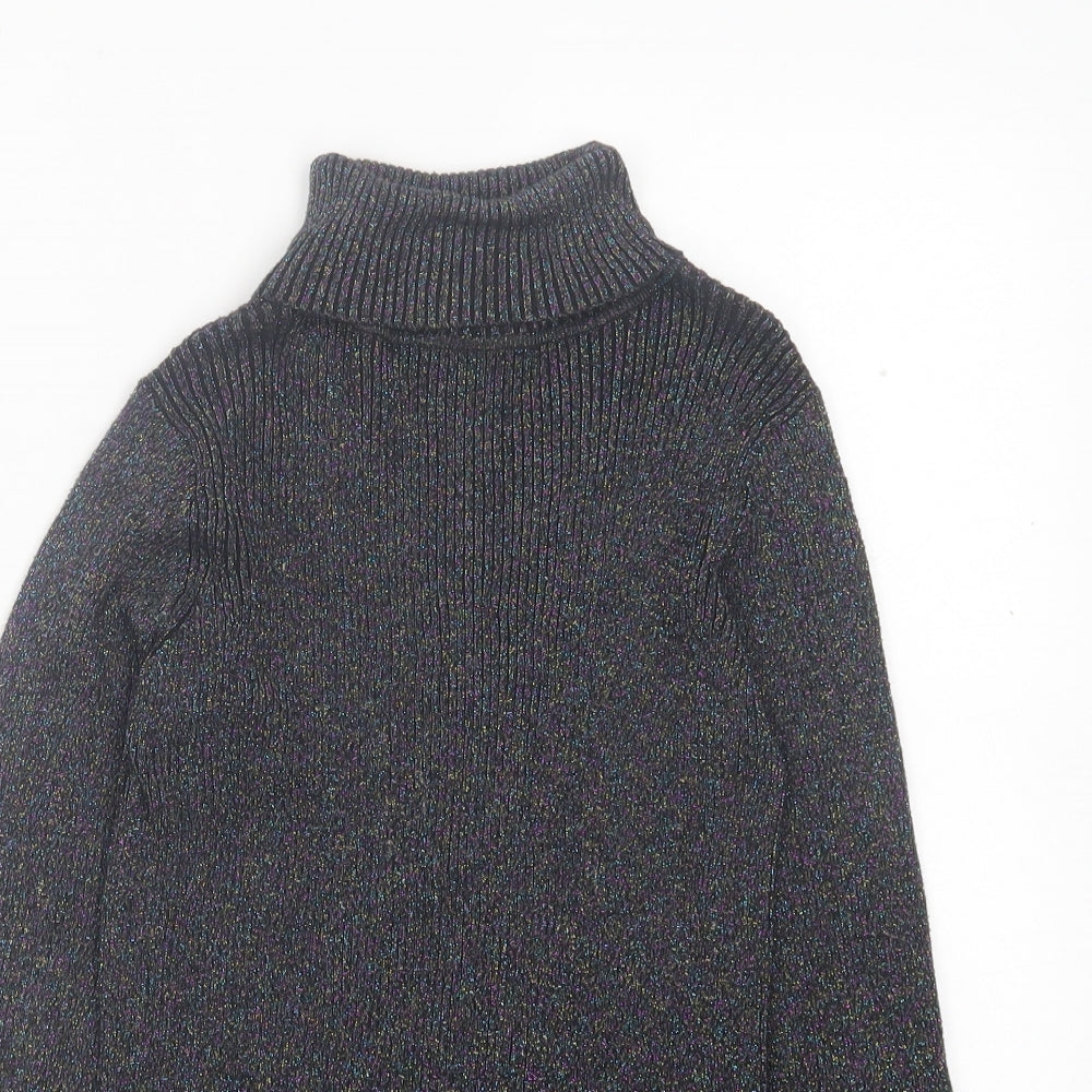 Matalan Girls Multicoloured Cotton Basic Casual Size 9 Years Roll Neck Pullover
