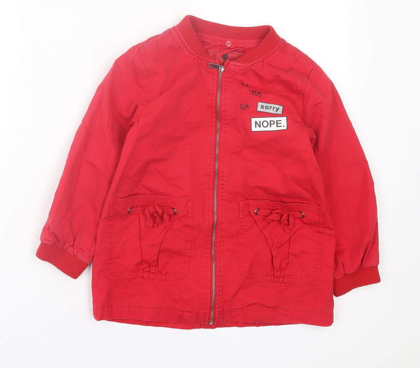 RESERVED Girls Red Basic Jacket Jacket Size 6 Years Zip