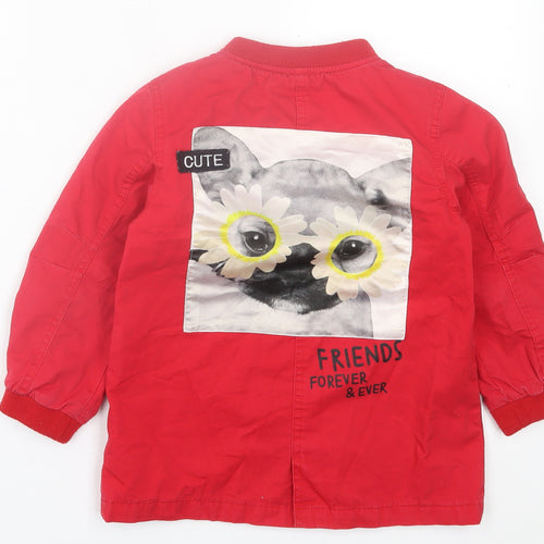 RESERVED Girls Red Basic Jacket Jacket Size 6 Years Zip