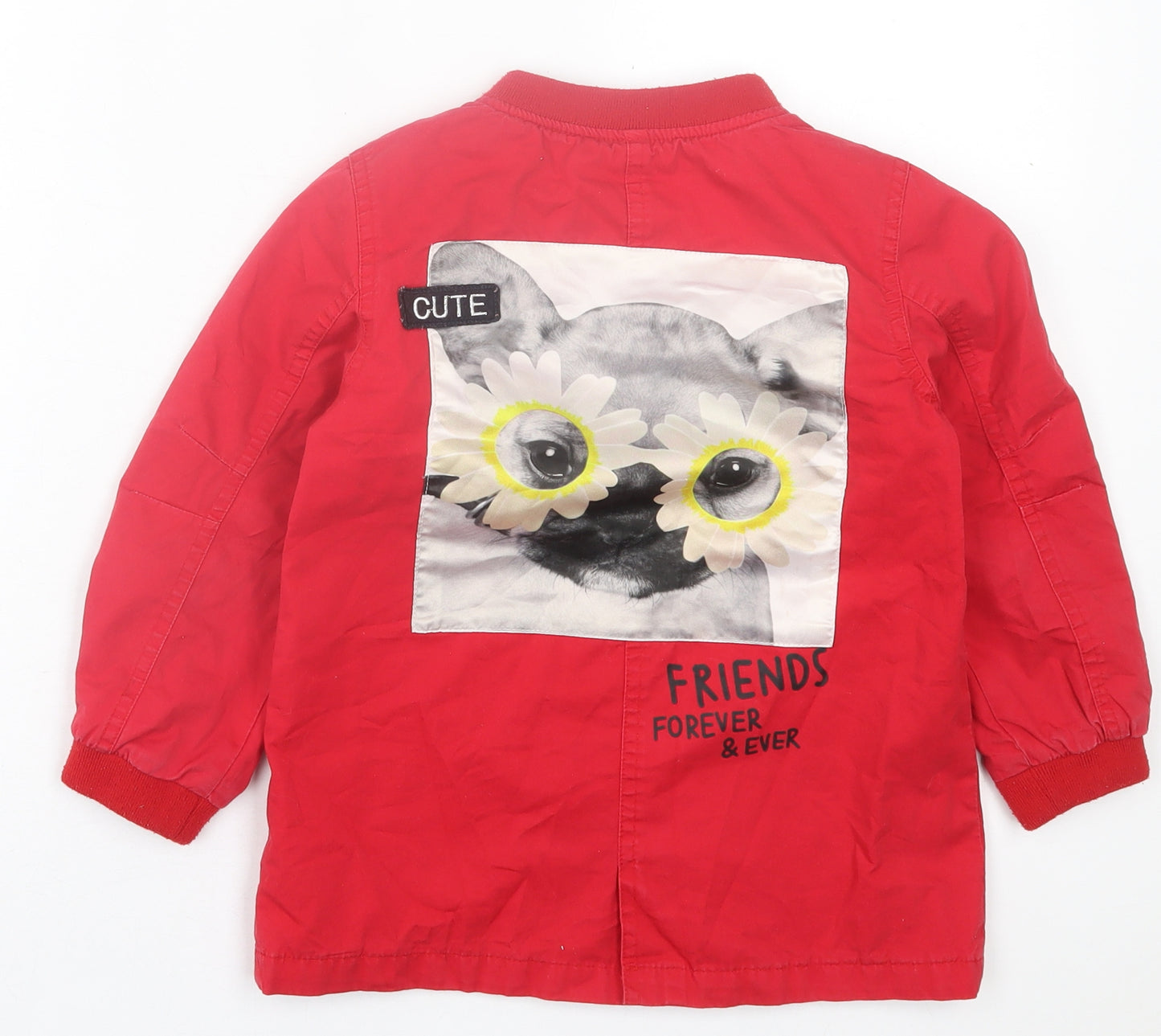 RESERVED Girls Red Basic Jacket Jacket Size 6 Years Zip