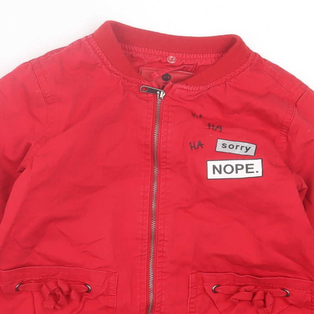 RESERVED Girls Red Basic Jacket Jacket Size 6 Years Zip