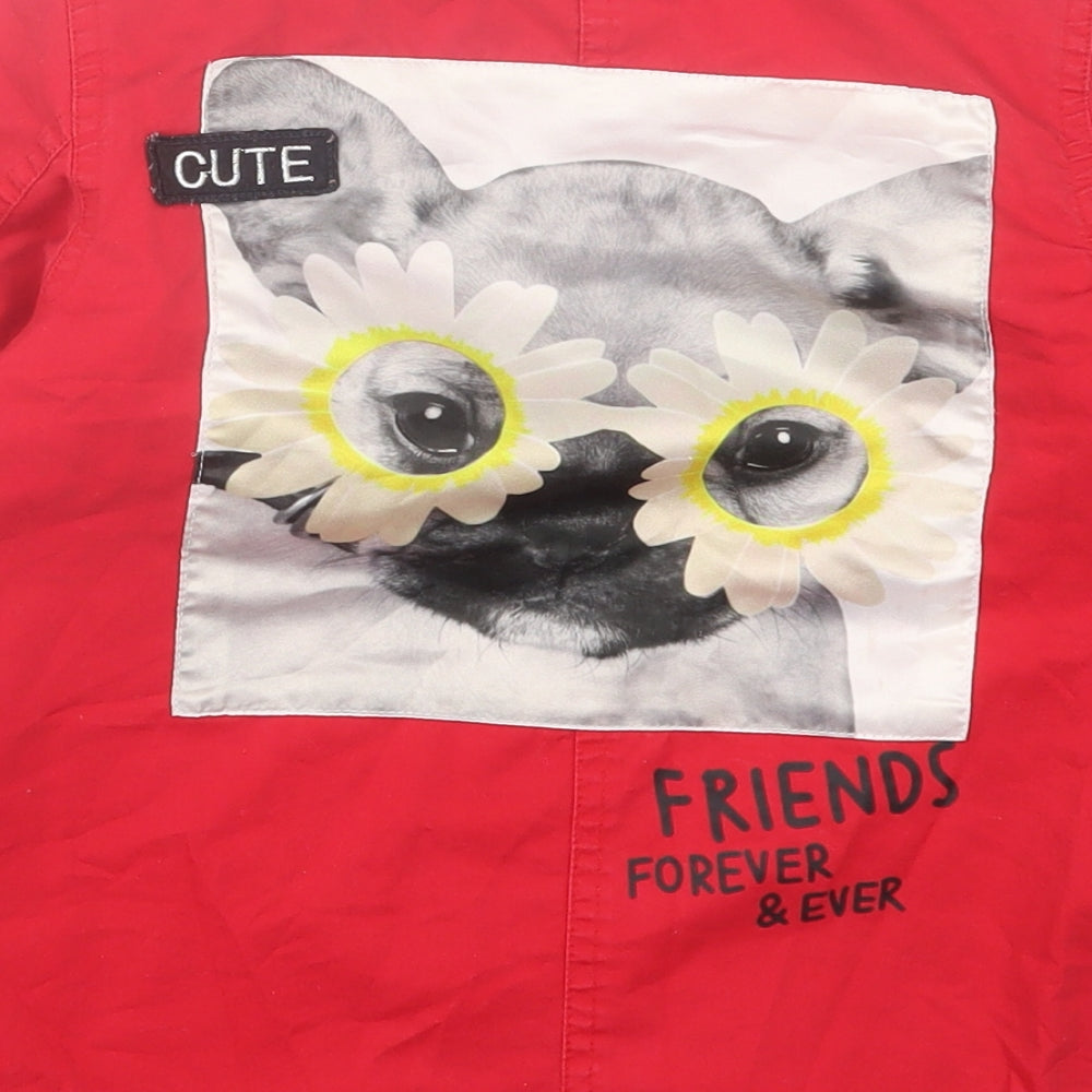 RESERVED Girls Red Basic Jacket Jacket Size 6 Years Zip