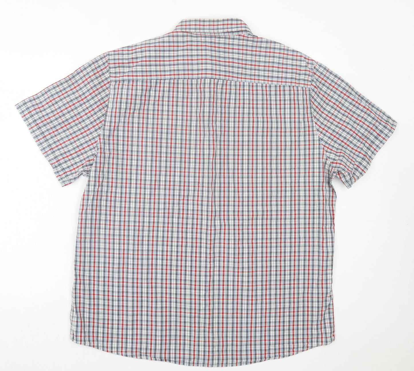 F&F Mens Red Plaid Cotton Button-Up Size XL Collared Button