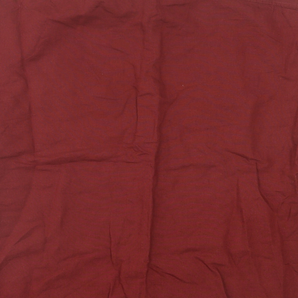 Marks and Spencer Mens Brown Linen Button-Up Size XL Collared Button