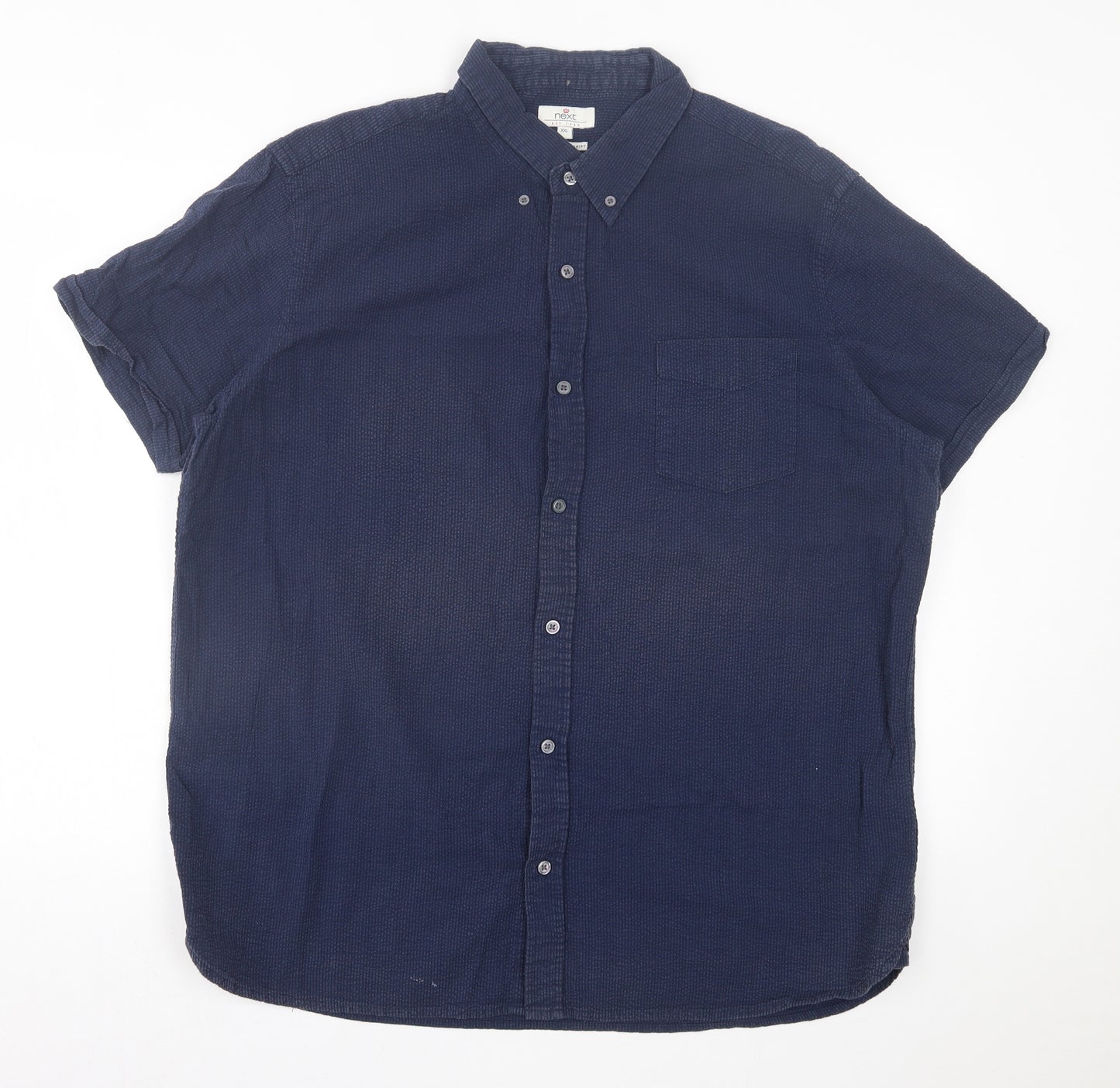NEXT Mens Blue Cotton Button-Up Size 2XL Collared Button