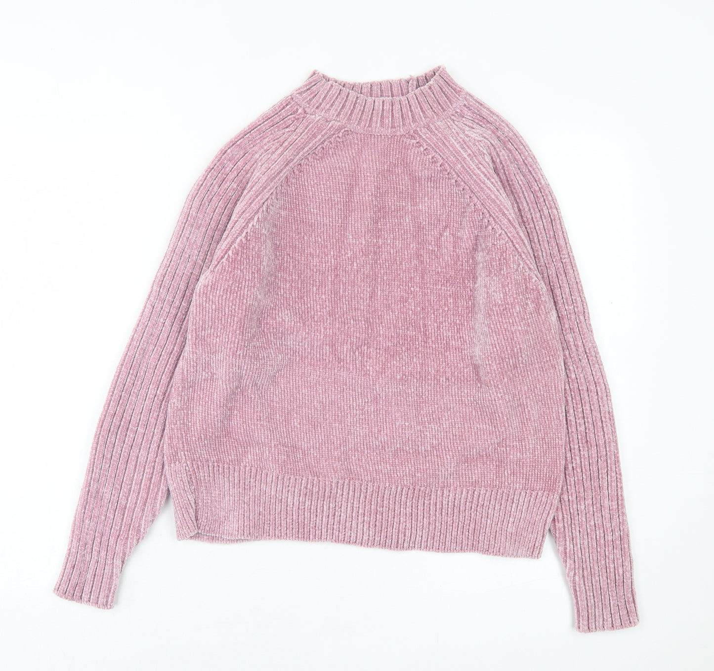 River Island Womens Pink High Neck Polyester Pullover Jumper Size XS