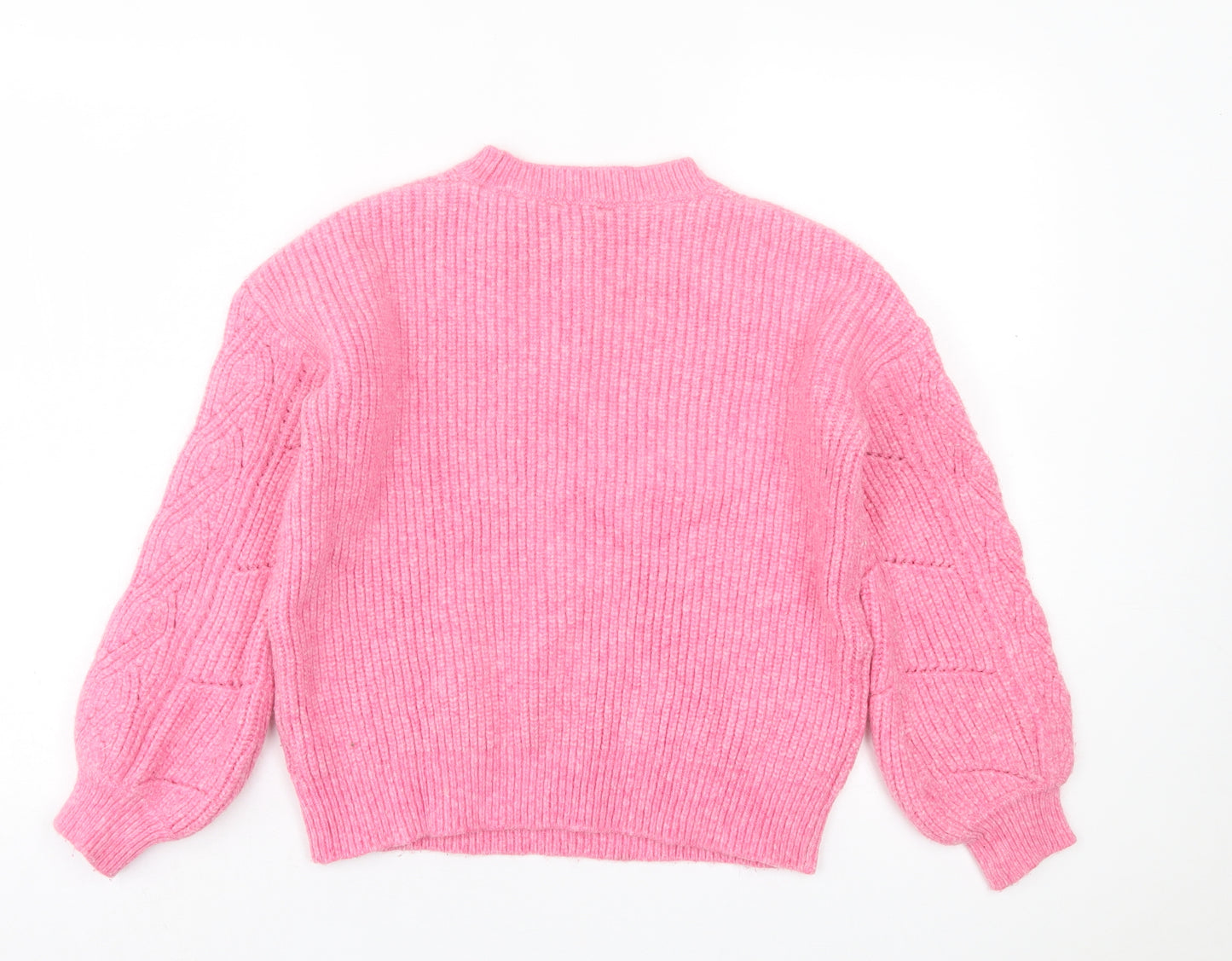 F&F Womens Pink Crew Neck Acrylic Pullover Jumper Size 14