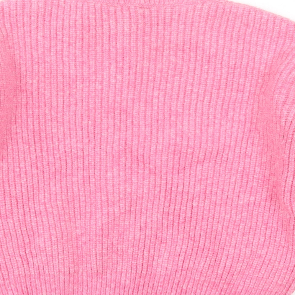 F&F Womens Pink Crew Neck Acrylic Pullover Jumper Size 14