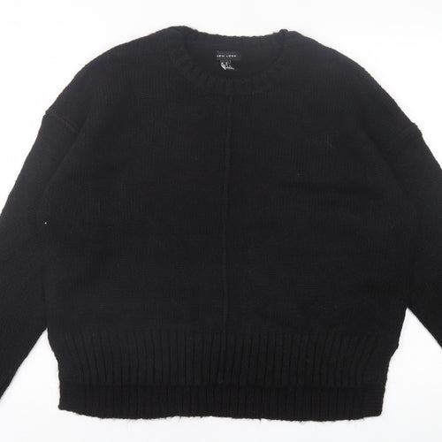 New Look Womens Black Crew Neck Acrylic Pullover Jumper Size M