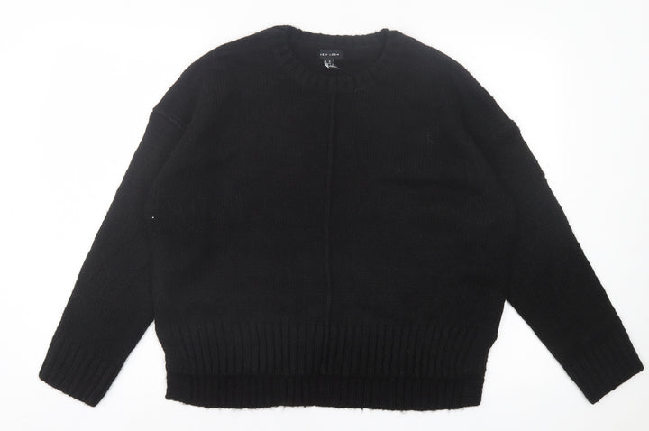 New Look Womens Black Crew Neck Acrylic Pullover Jumper Size M