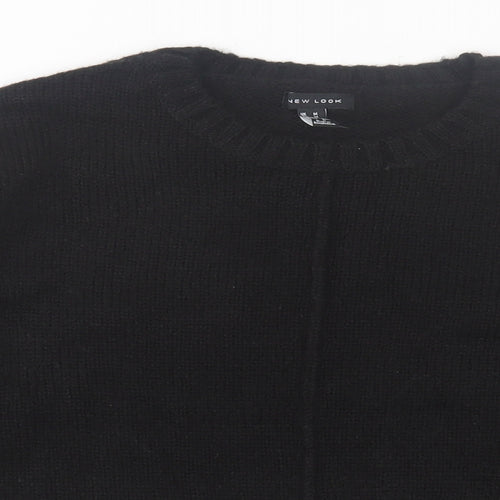 New Look Womens Black Crew Neck Acrylic Pullover Jumper Size M