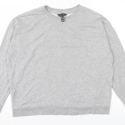 New Look Womens Grey Cotton Pullover Sweatshirt Size S Pullover
