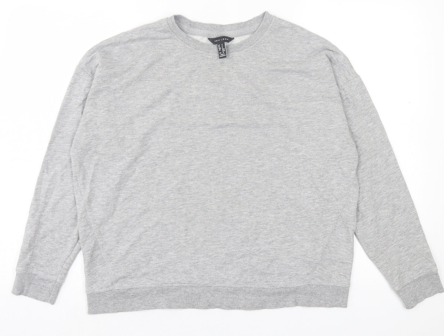 New Look Womens Grey Cotton Pullover Sweatshirt Size S Pullover