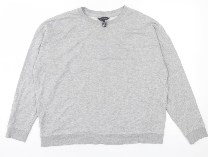 New Look Womens Grey Cotton Pullover Sweatshirt Size S Pullover
