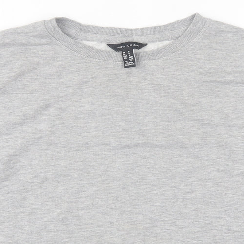New Look Womens Grey Cotton Pullover Sweatshirt Size S Pullover