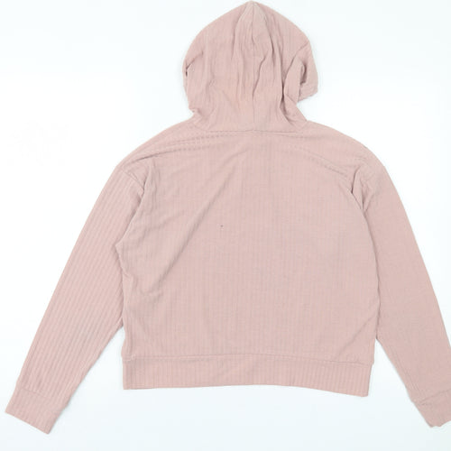 New Look Womens Pink Polyester Pullover Hoodie Size M Pullover