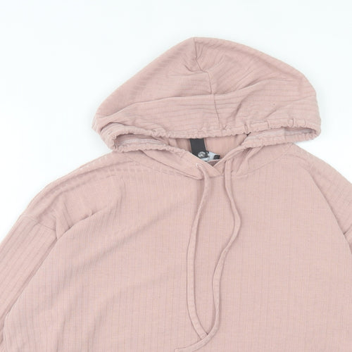 New Look Womens Pink Polyester Pullover Hoodie Size M Pullover