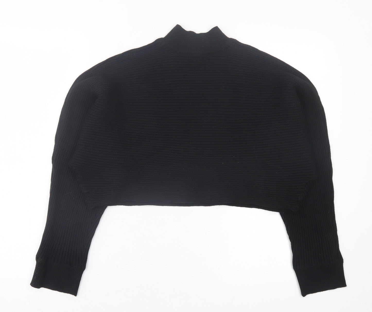 New Look Womens Black High Neck Viscose Pullover Jumper Size L - cropped