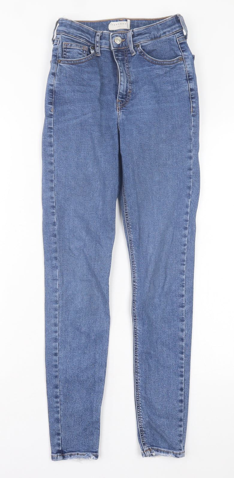 Topshop Womens Blue Cotton Skinny Jeans Size 25 in L28 in Regular Button