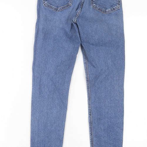 Topshop Womens Blue Cotton Skinny Jeans Size 25 in L28 in Regular Button