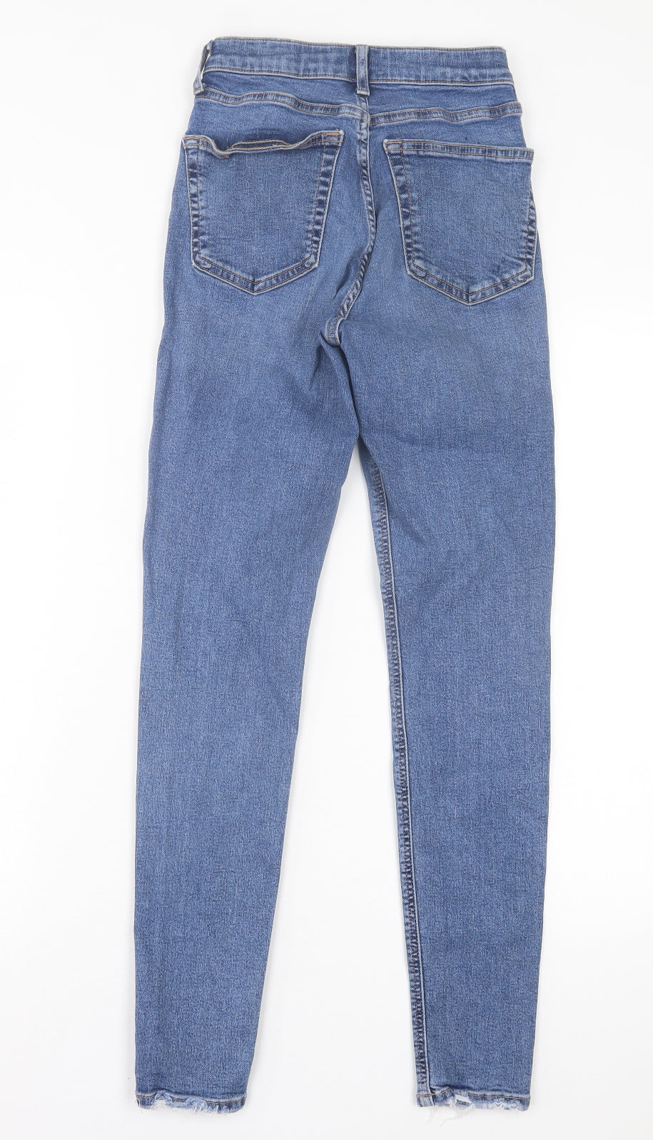 Topshop Womens Blue Cotton Skinny Jeans Size 25 in L28 in Regular Button
