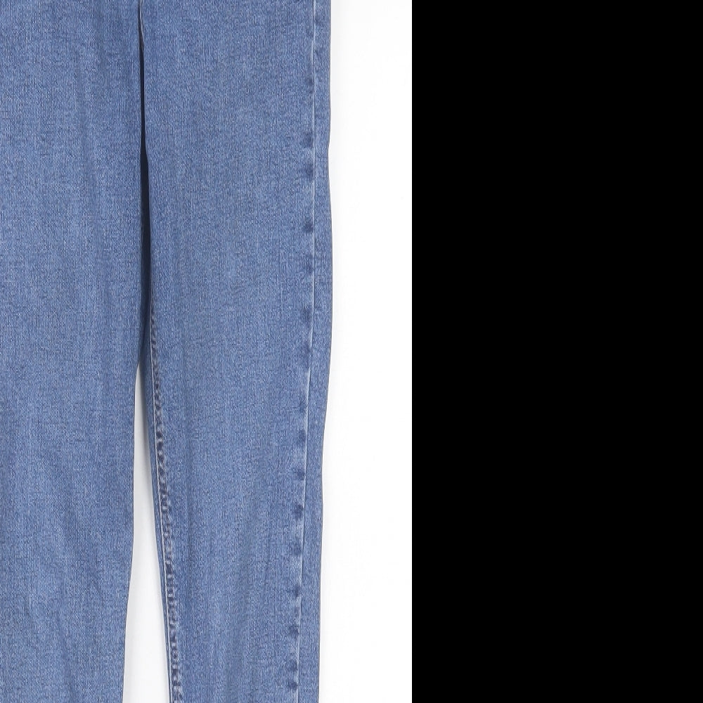 Topshop Womens Blue Cotton Skinny Jeans Size 25 in L28 in Regular Button