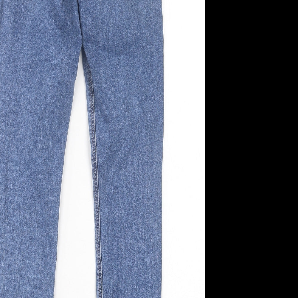 Topshop Womens Blue Cotton Skinny Jeans Size 25 in L28 in Regular Button