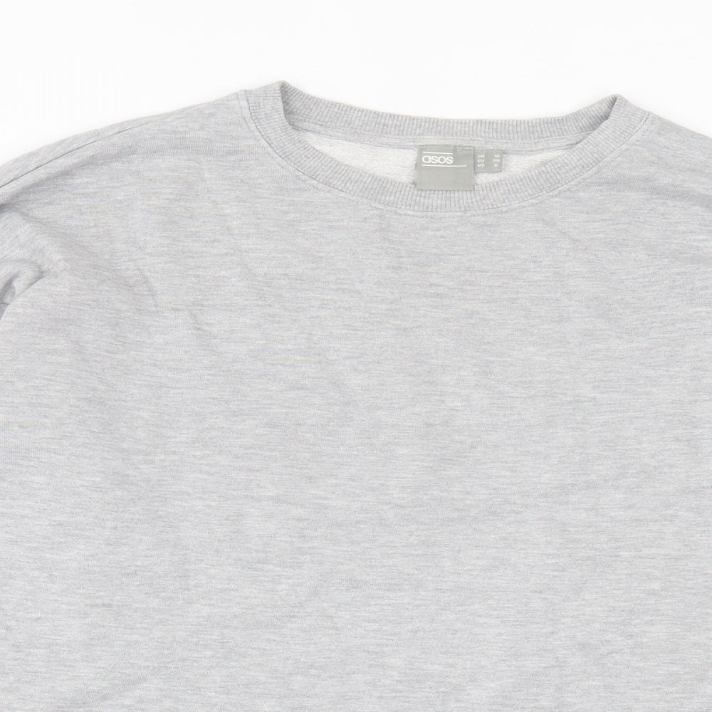 ASOS Womens Grey Cotton Pullover Sweatshirt Size 10 Pullover