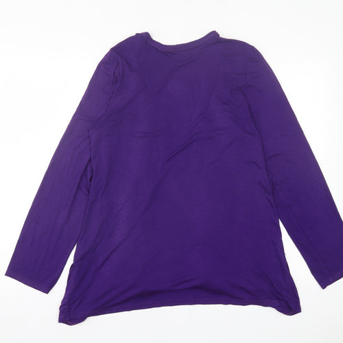Chemistry Womens Purple V-Neck Viscose Cardigan Jumper Size 14