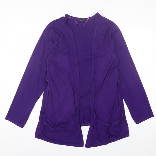 Chemistry Womens Purple V-Neck Viscose Cardigan Jumper Size 14
