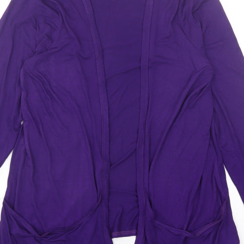 Chemistry Womens Purple V-Neck Viscose Cardigan Jumper Size 14