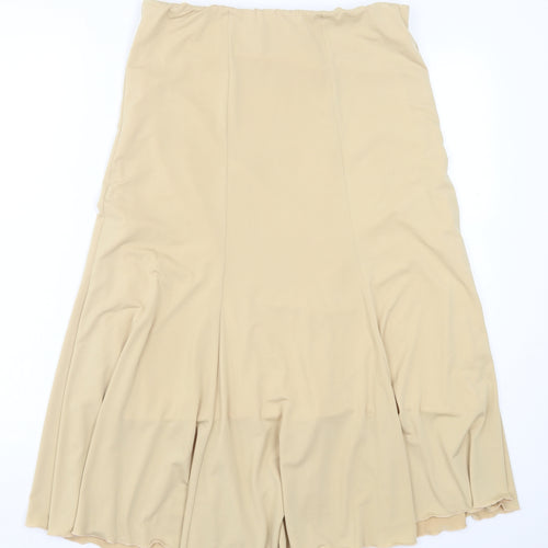 Charlotte Gold Womens Gold Polyester A-Line Skirt Size 14