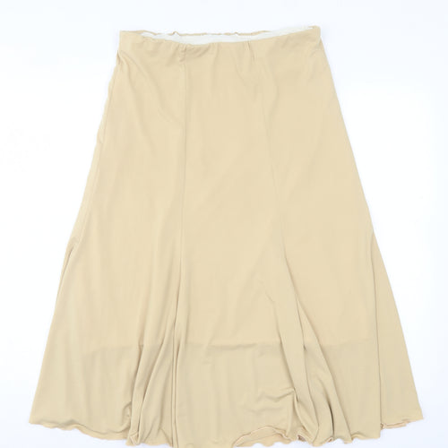 Charlotte Gold Womens Gold Polyester A-Line Skirt Size 14