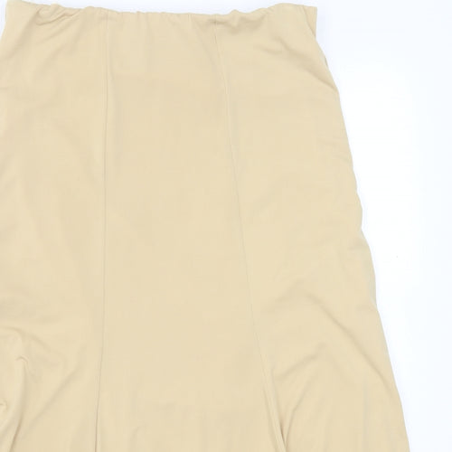 Charlotte Gold Womens Gold Polyester A-Line Skirt Size 14