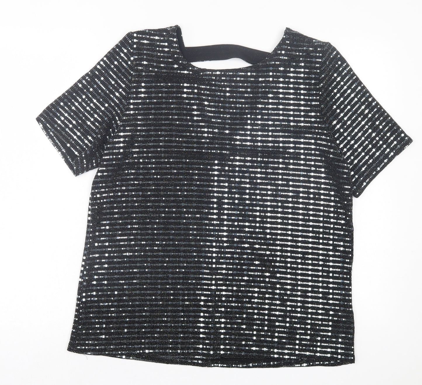 Gerard Womens Black Polyester Basic T-Shirt Size 14 Crew Neck